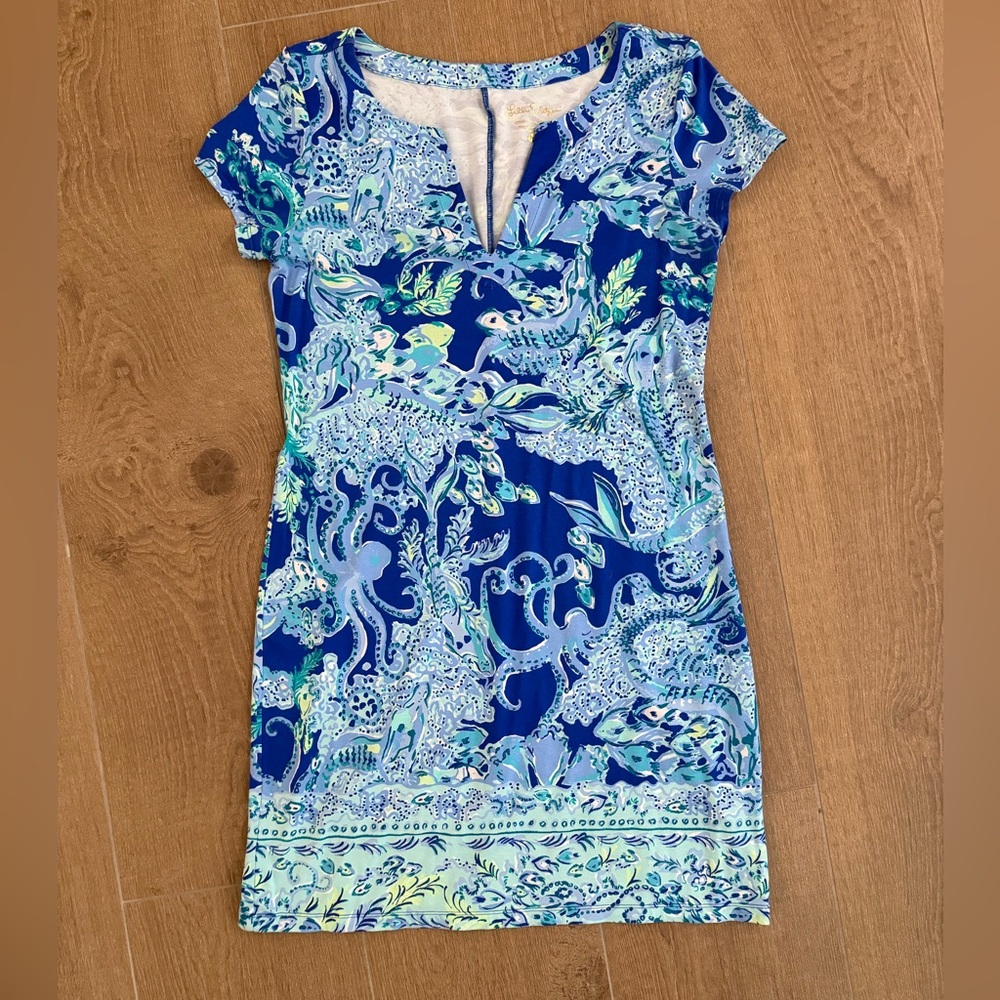 Lilly Pulitzer Blue and Green Mini Dress